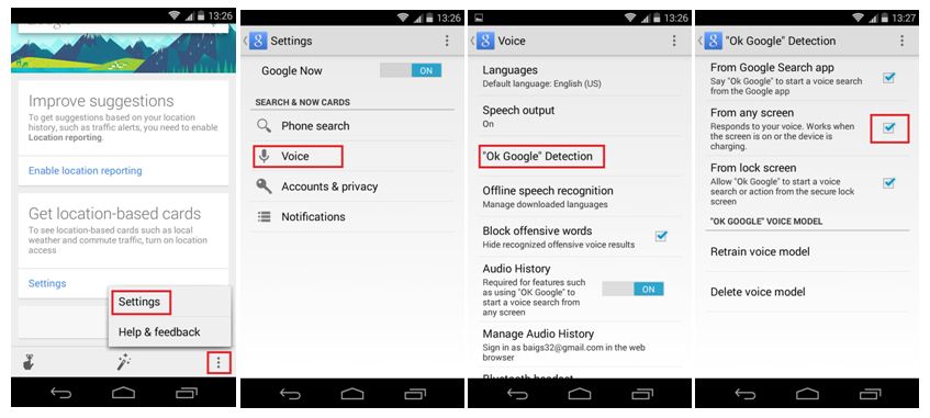 How to Enable OK Google Hotword Detection from any Screen