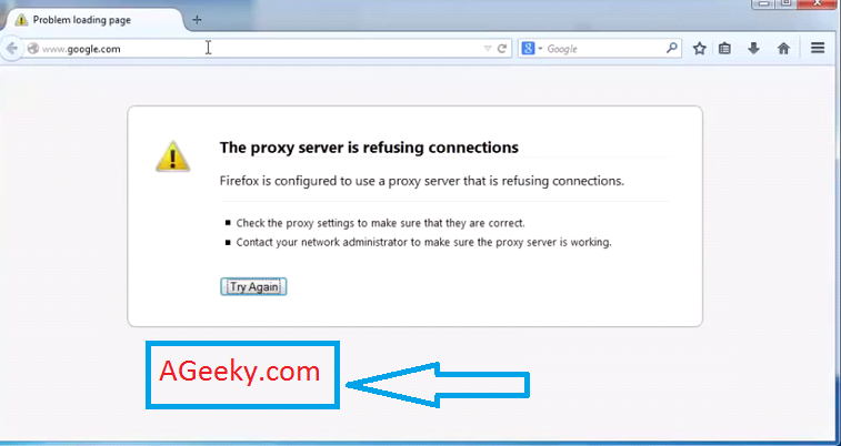 how to fix proxy server is refusing connections