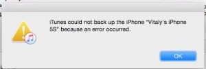 fix itunes could not backup iphone