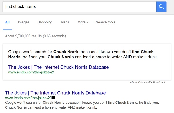 google chuck norris trick